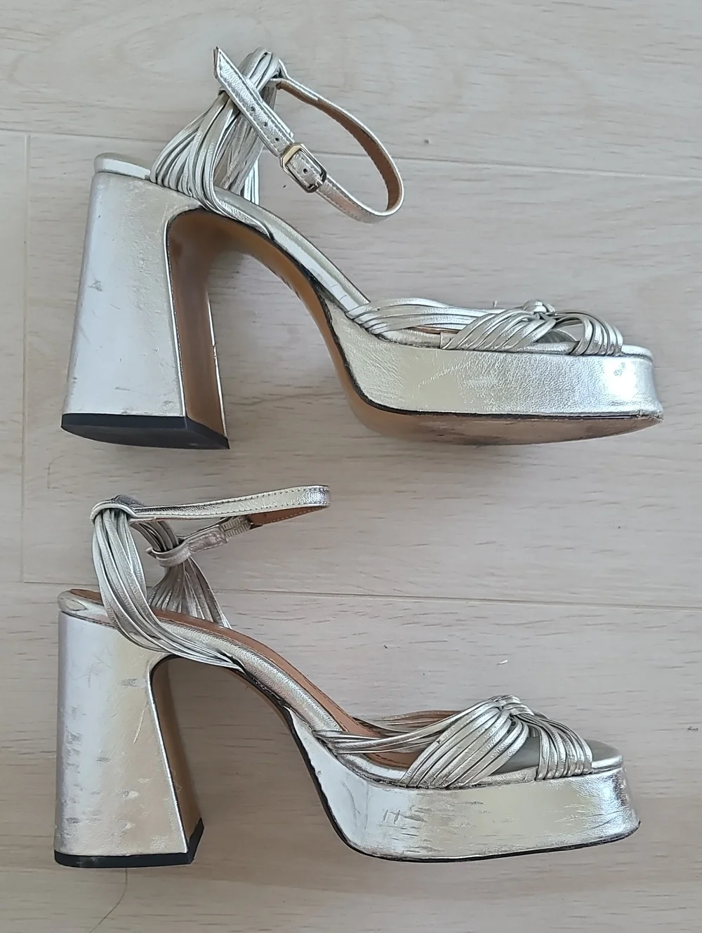 Silver Platform Heels - Soulier Martinez - Hand Made In Spain